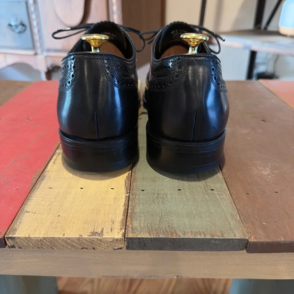 Florsheim Mens Lexington Wingtip Oxford Dress Shoes 10 D 17066-01 Black Leather‎